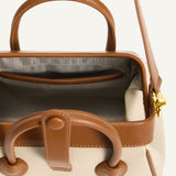 CAMILLE HANDLE BAG – ALMOND CARAMEL